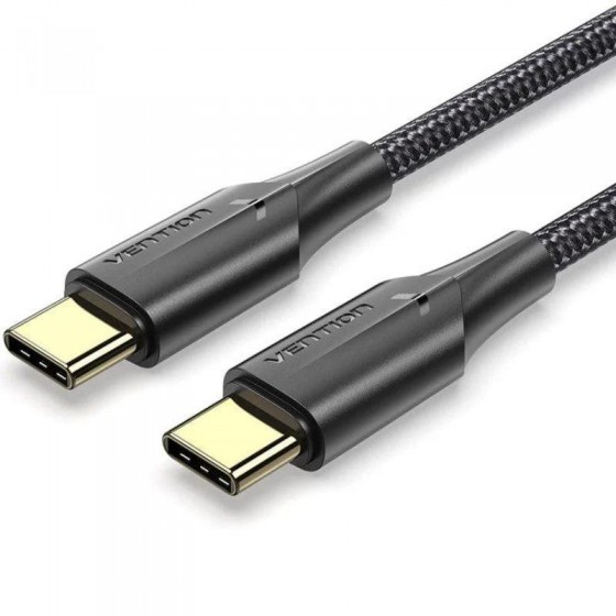 CABLE USB-C VENTION TIPO USB-C/M - USB-C/M 3A 60W LED 1M BLACK