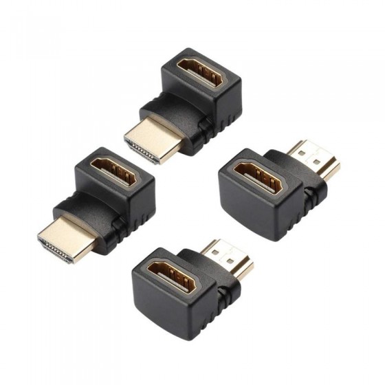 ADAPTADOR ONEWAY HDMI HEMBRA A HDMI MACHO ACODADO 90º A/H-A/M BLACK