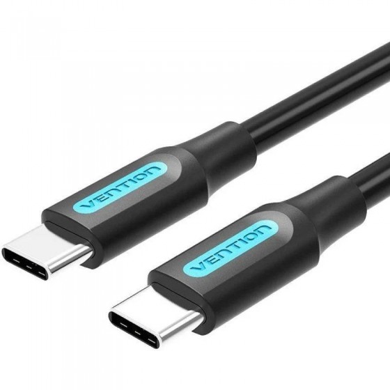 CABLE USB-C VENTION TIPO USB-C/M - USB-C/M 3A PD60W 0.5M BLACK