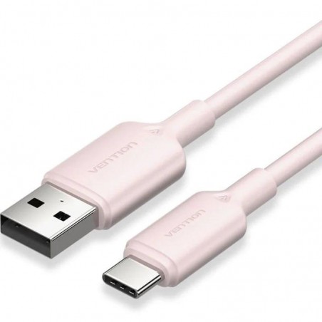 CABLE VENTION USB-A - USB-C 3A 60W 1M TRENZADO ROSE