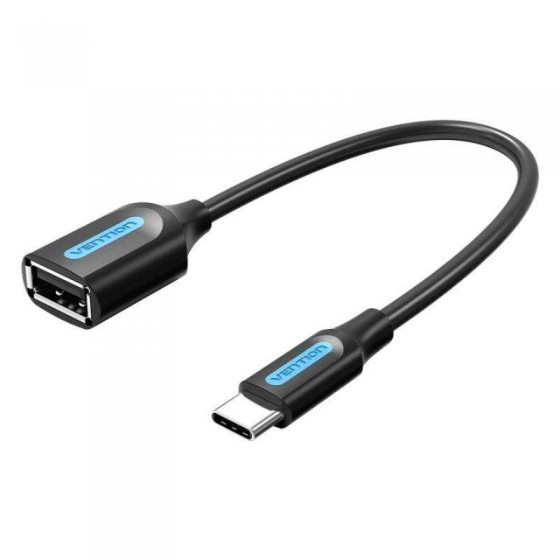 CABLE CONVERSOR VENTION USB-C/M - USB-A/H 15CM BLACK