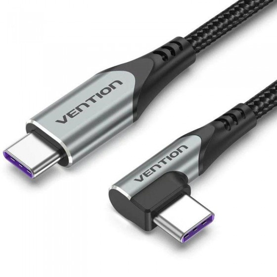 CABLE USB-C VENTION TIPO USB-C/M - USB-C/M ACODADO 5A 100W 0.5M