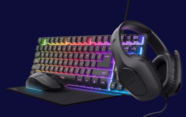 TECLADO + RATON + AURICULARES + ALFOMBRILLA TRUST GXT 780 GAMING BUNDLE BLACK