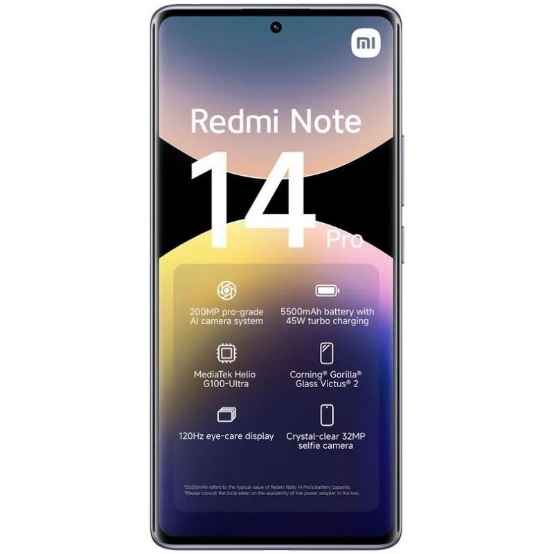 SMARTPHONE XIAOMI REDMI NOTE 14 PRO 6.67 FHD+ 8GB/256G/200MP/NFC/4G PURPLE