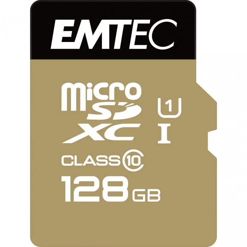 MEMORIA MICRO SD 128GB EMTEC EILTE GOLD C10 + ADAPTADOR SD