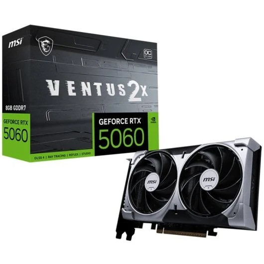 TARJETA DE VIDEO NVIDIA MSI RTX5060 VENTUS 2X OC 8GB GDDR7 PCIE 5.0