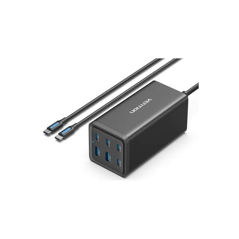 CARGADOR DE ESCRITORIO VENTION GAN 4XUSB-C 2XUSB-A 200W