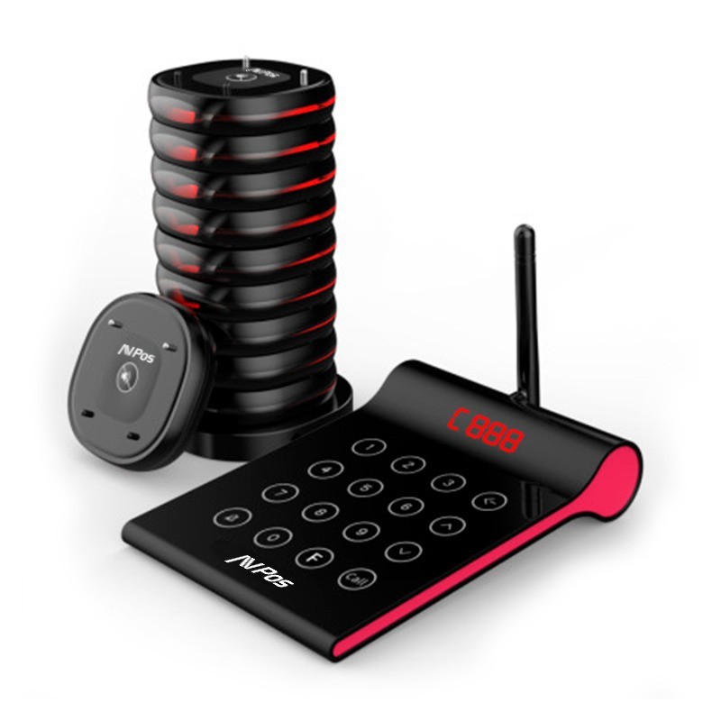 AVISADOR DE CLIENTES AVPOS 10 UDS + BASE DE CARGA + TECLADO