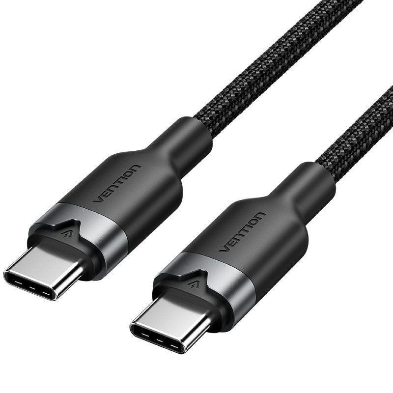 CABLE USB-C VENTION TIPO USB-C/M - USB-C/M 3A 60W 2M ALUMINIO BLACK