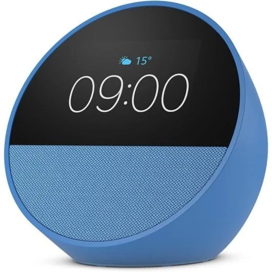 DESPERTADOR INTELIGENTE AMAZON ECHO SPOT ALEXA MUSICA ALARMA BLUE
