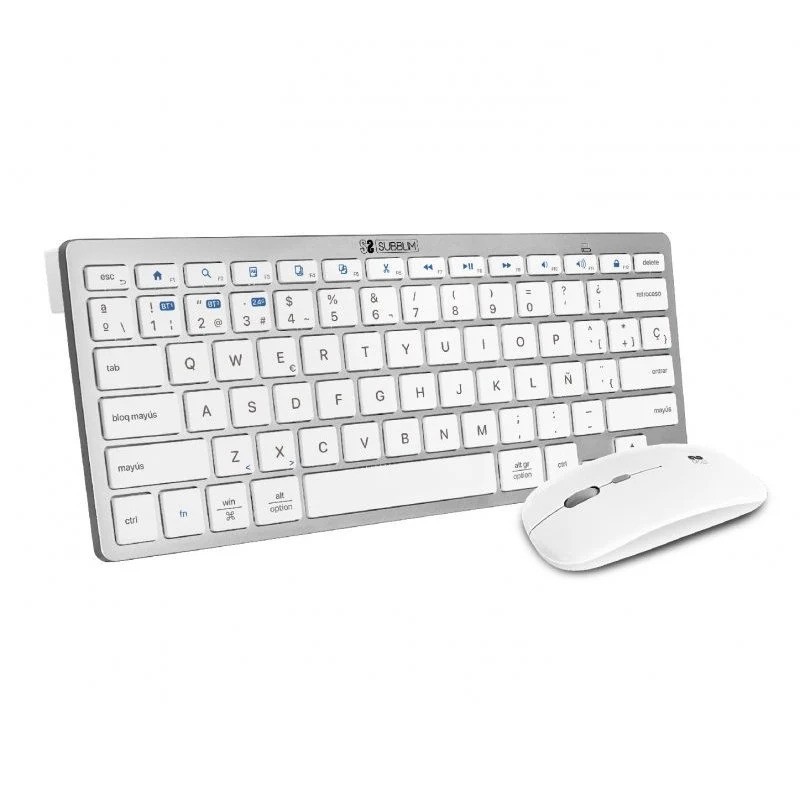 TECLADO + RATON SUBBLIM MULTIDISPOSITVO WIRELESS WHITE/SILVER