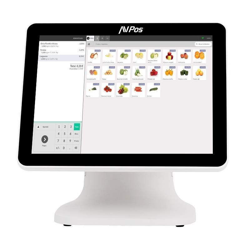 TPV AVPOS K5000 15 ALUMINIO TACTIL I7/8G/SSD128/2ªPAN/W11P/WHITE 3YR