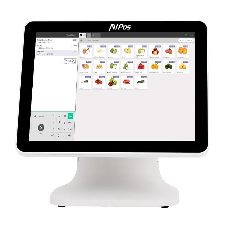 TPV AVPOS K5000 15 ALUMINIO TACTIL INTEL I7/8GB DDR4/SSD128GB WHITE 3YR GA